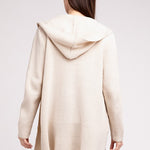 Hooded Open Front Sweater Cardigan