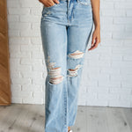 Ramona High Rise Rigid Magic Destroyed Straight Jeans