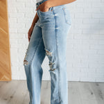 Ramona High Rise Rigid Magic Destroyed Straight Jeans