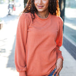 Everyday Rust Rib Mineral Wash Long Sleeve Top