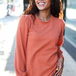 Everyday Rust Rib Mineral Wash Long Sleeve Top