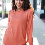 Everyday Rust Rib Mineral Wash Long Sleeve Top