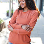 Everyday Rust Rib Mineral Wash Long Sleeve Top