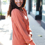 Everyday Rust Rib Mineral Wash Long Sleeve Top