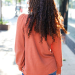 Everyday Rust Rib Mineral Wash Long Sleeve Top