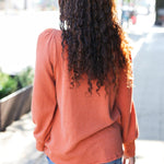 Everyday Rust Rib Mineral Wash Long Sleeve Top