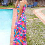 Summer Vibes Multicolor Abstract Floral Sleeveless Wide Leg Jumpsuit