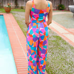 Summer Vibes Multicolor Abstract Floral Sleeveless Wide Leg Jumpsuit