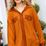 Rust Waffle Button Down Oversized Shacket