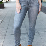 Judy Blue Grey Mid Rise Tummy Control Skinny Jeans