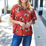 Game Day Auburn Football Print Knit Top