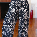 You Got This Navy Paisley Floral Smocked Waist Palazzo Pants