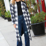 Get To Know You Black Buffalo Plaid Hacci Cardigan