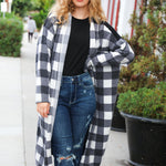 Get To Know You Black Buffalo Plaid Hacci Cardigan