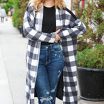 Get To Know You Black Buffalo Plaid Hacci Cardigan