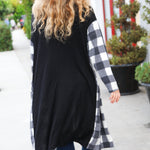 Get To Know You Black Buffalo Plaid Hacci Cardigan