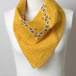 Dot and Floral Border Bandana Scarf