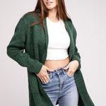 Hooded Open Front Sweater Cardigan