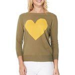 S/S Love Heart Crew-neck  12GG Pullover Sweater