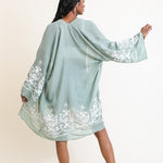 Embroidered Floral Vine Lightweight Kimono