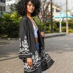 Embroidered Floral Vine Lightweight Kimono