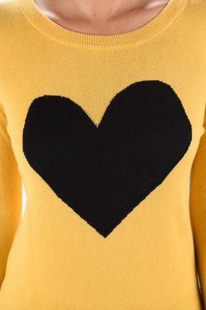 S/S Love Heart Crew-neck  12GG Pullover Sweater