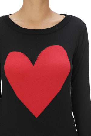 S/S Love Heart Crew-neck  12GG Pullover Sweater