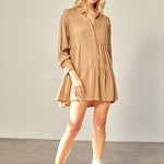 Tiered Mini Shirtdress