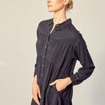 Tiered Mini Shirtdress