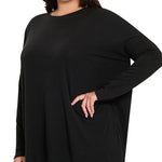 Plus Dolman Long Sleeve Round Neck Top