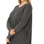 Plus Dolman Long Sleeve Round Neck Top