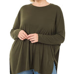 Plus Dolman Long Sleeve Round Neck Top