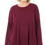 Plus Dolman Long Sleeve Round Neck Top