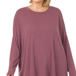 Plus Dolman Long Sleeve Round Neck Top