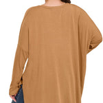 Plus Dolman Long Sleeve Round Neck Top