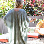 Diamond Embroidered Frayed Edge Kimono