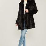 Woven Solid Teddy Collar Coat