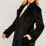 Woven Solid Teddy Collar Coat