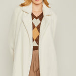 Woven Solid Teddy Collar Coat