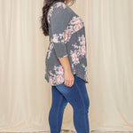 Plus Floral Curved Hem Tunic