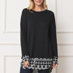 Tribal Mock Layered Tunic With Button Accent