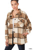 Sherpa Plaid shacket With Pockets