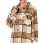 Sherpa Plaid shacket With Pockets