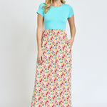 Short Sleeve Floral Maxi Dress