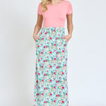 Short Sleeve Floral Maxi Dress