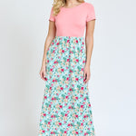 Short Sleeve Floral Maxi Dress