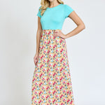 Short Sleeve Floral Maxi Dress