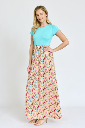 Short Sleeve Floral Maxi Dress