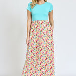 Short Sleeve Floral Maxi Dress