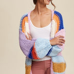 Hand Knit Multi Striped Cardigan